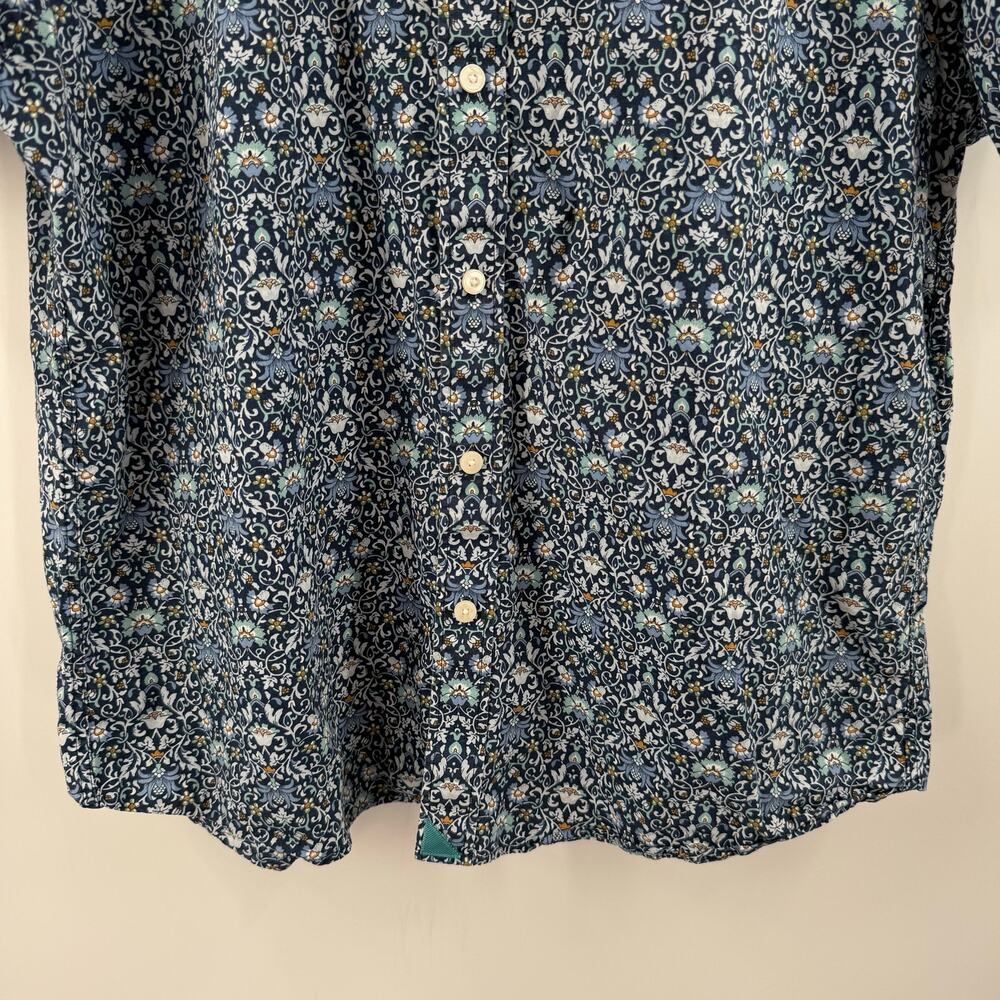 UNTUCKit Alverdi Shirt Men’s Large short sleeve blue floral button down 40643 - Picture 8 of 16